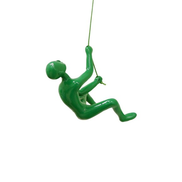 Climbing Man Home Decor Classic Wall-Art Sculpture | 1-Piece | Green - Picture 1 of 5